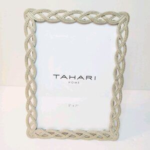 Tahari Home Silver Rhinestone Tone Free Standing 5 x 7 Photo Picture Frame